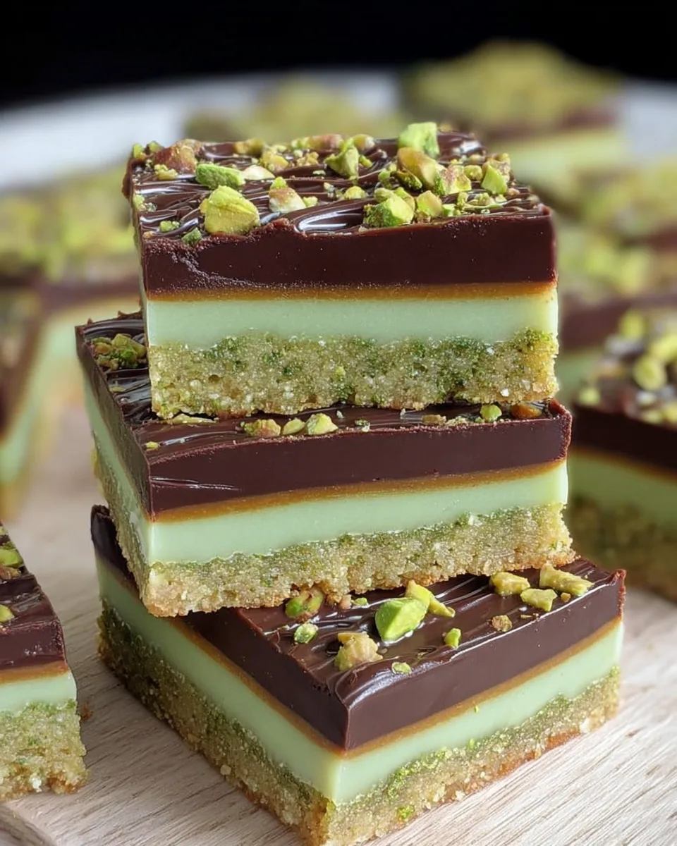 Cool Summer Pistachio Chocolate Dream Bars!