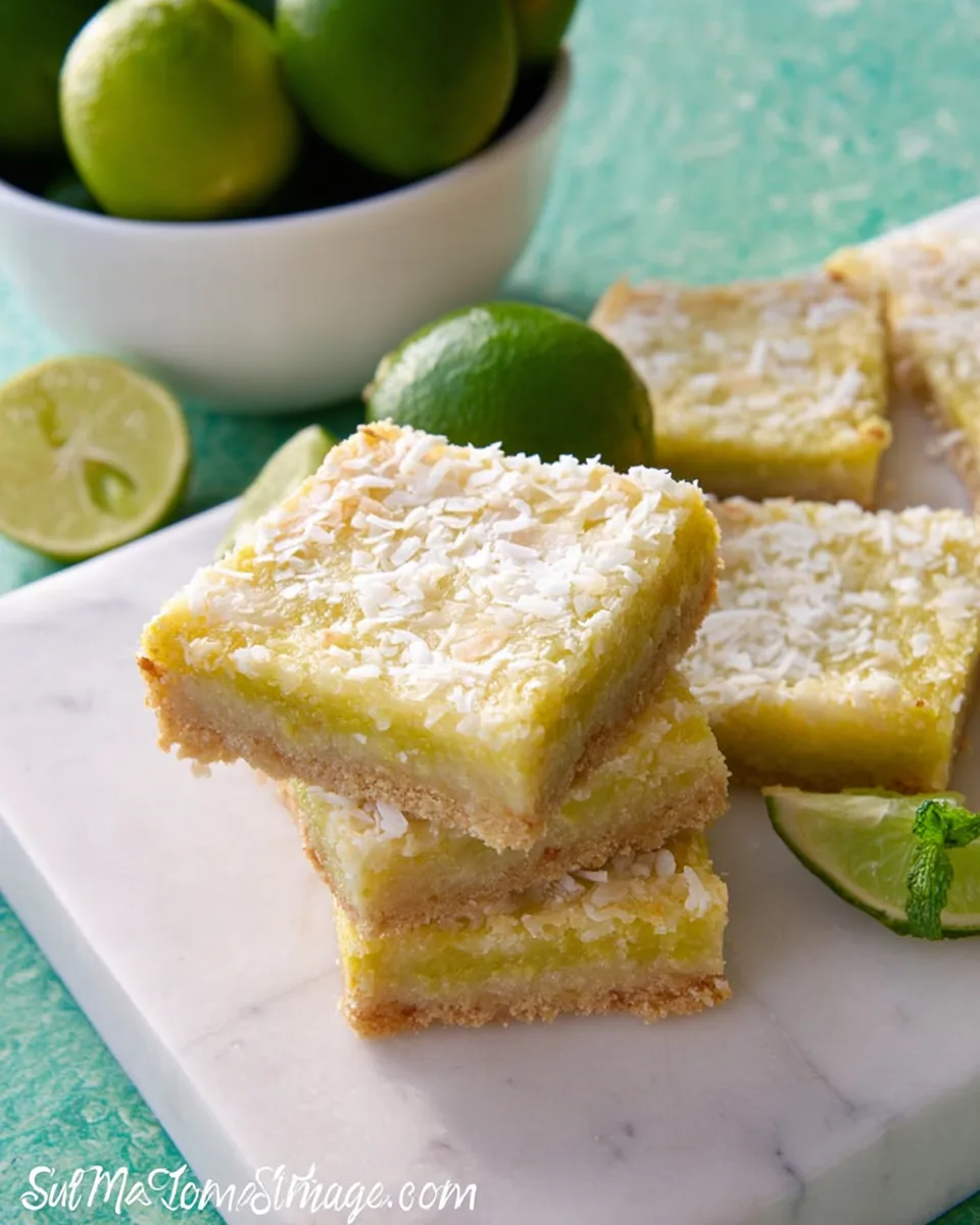 Delicious Tropical Coconut Lime Bliss Bars Recipe!
