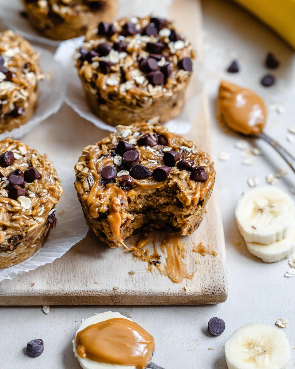 Easy Summer Banana Peanut Butter Oat Cups Recipe.