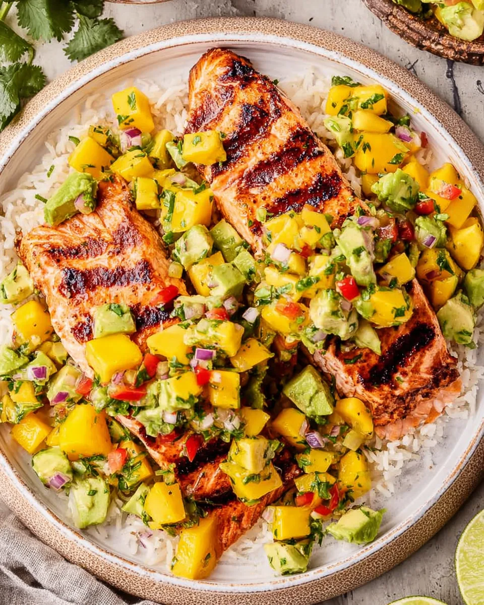 Grilled Summer Salmon with Fresh Mango Salsa Recipe
