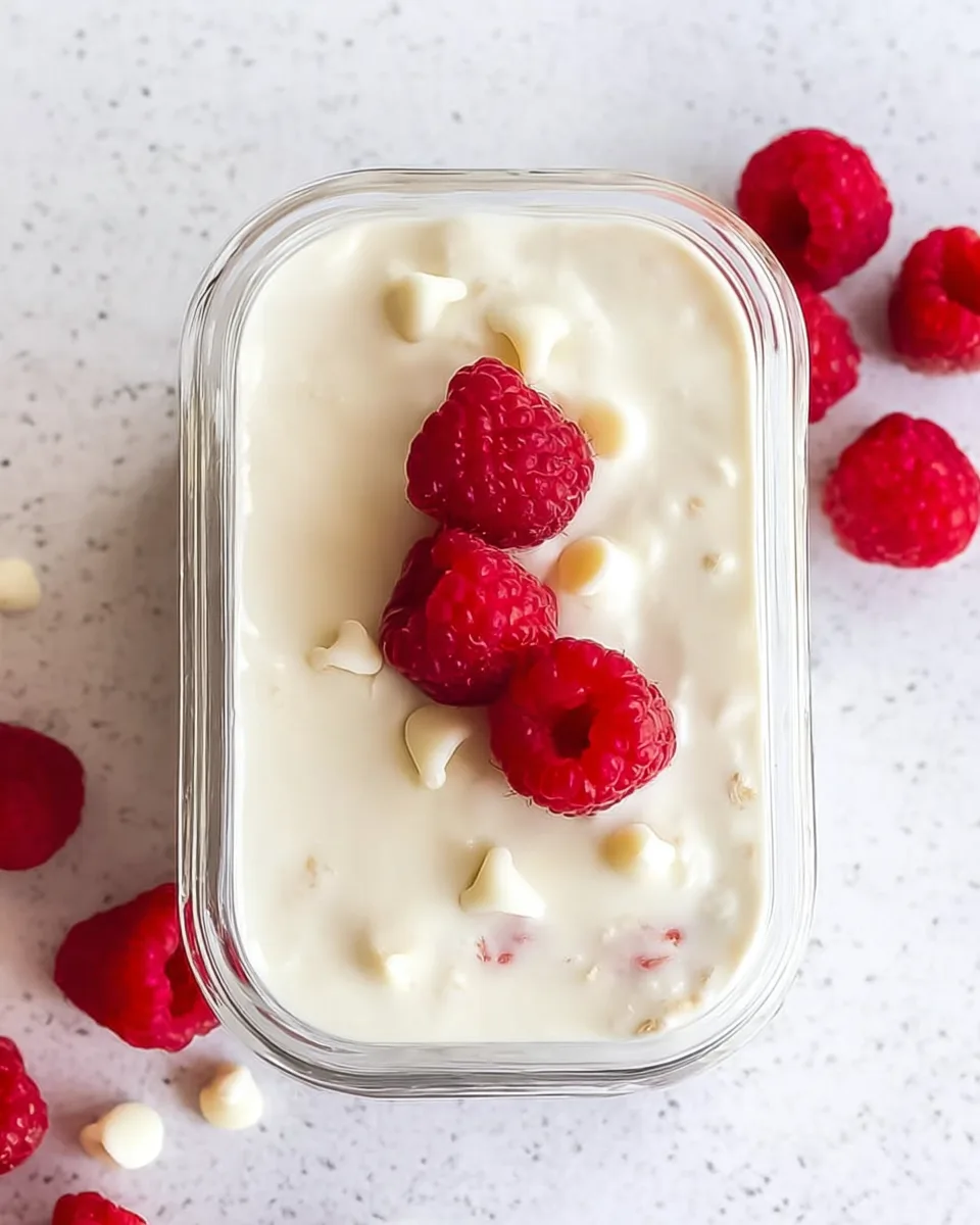 Refreshing Raspberry White Choc Overnight Oats