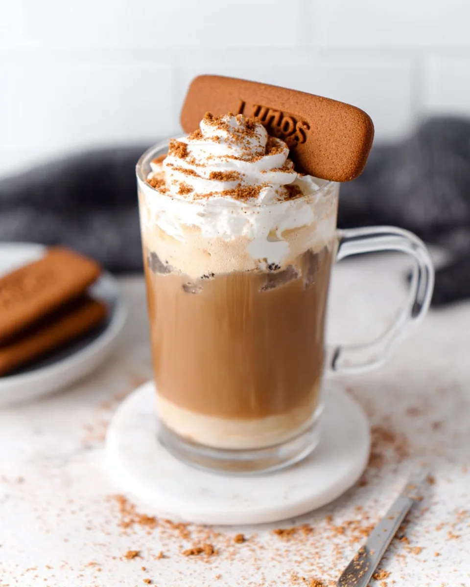 Simple Chilled Biscoff Cookie Delight Latte Recipe