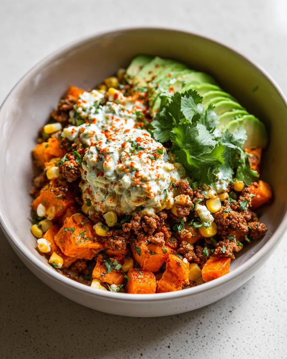 Summer Beef Bowls: Street Corn & Sweet Potatoes