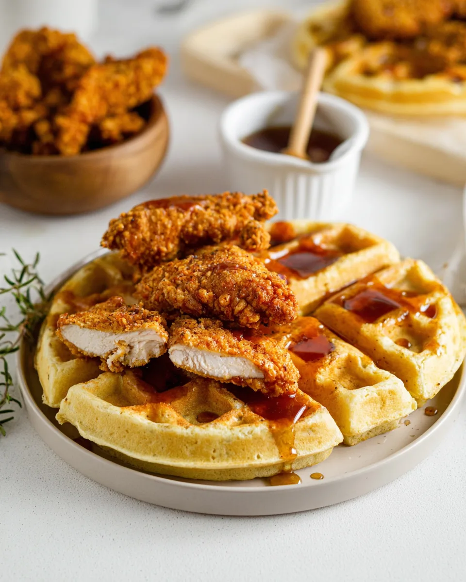Summer Protein Air Fryer Chicken & Waffles Recipe