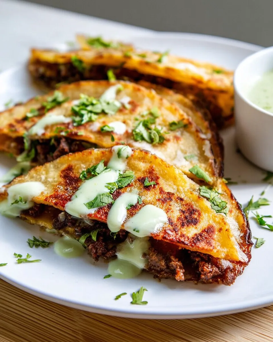 Sunshine Crispy Beef Tacos with Zesty Crema