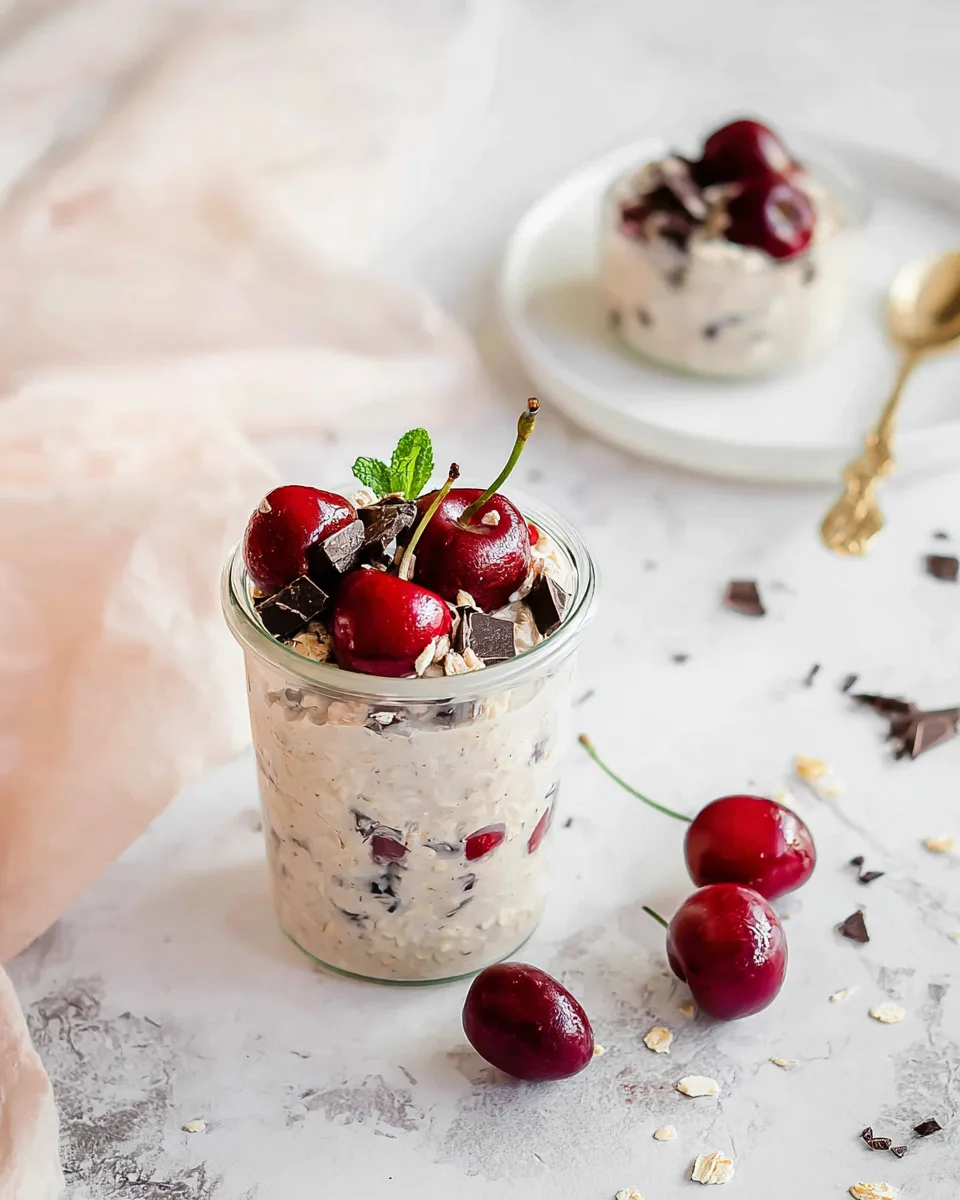 Sweet Summer Cherry Chocolate Overnight Oats