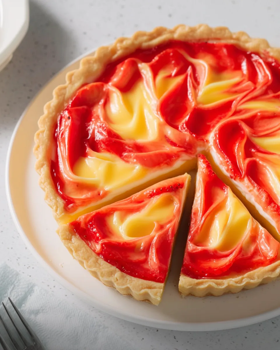 Patriotic Strawberry Lemon Swirl Tart Recipe