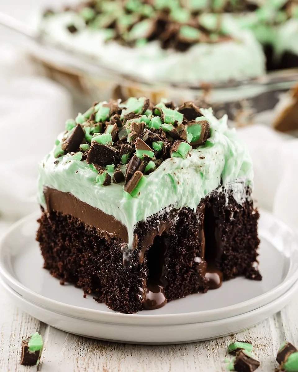 Best Chocolate Mint Poke Cake