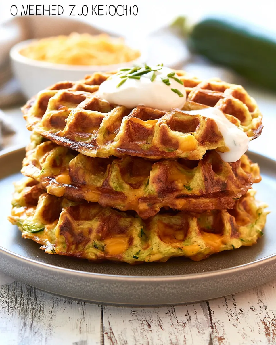 Crispy Keto Cheddar Zucchini Waffles