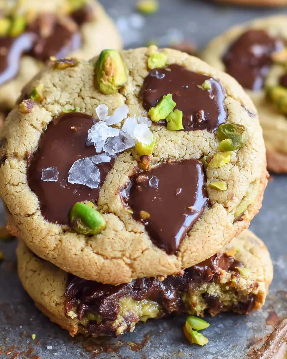 Dark Chocolate Chip Pistachio Tahini Cookies