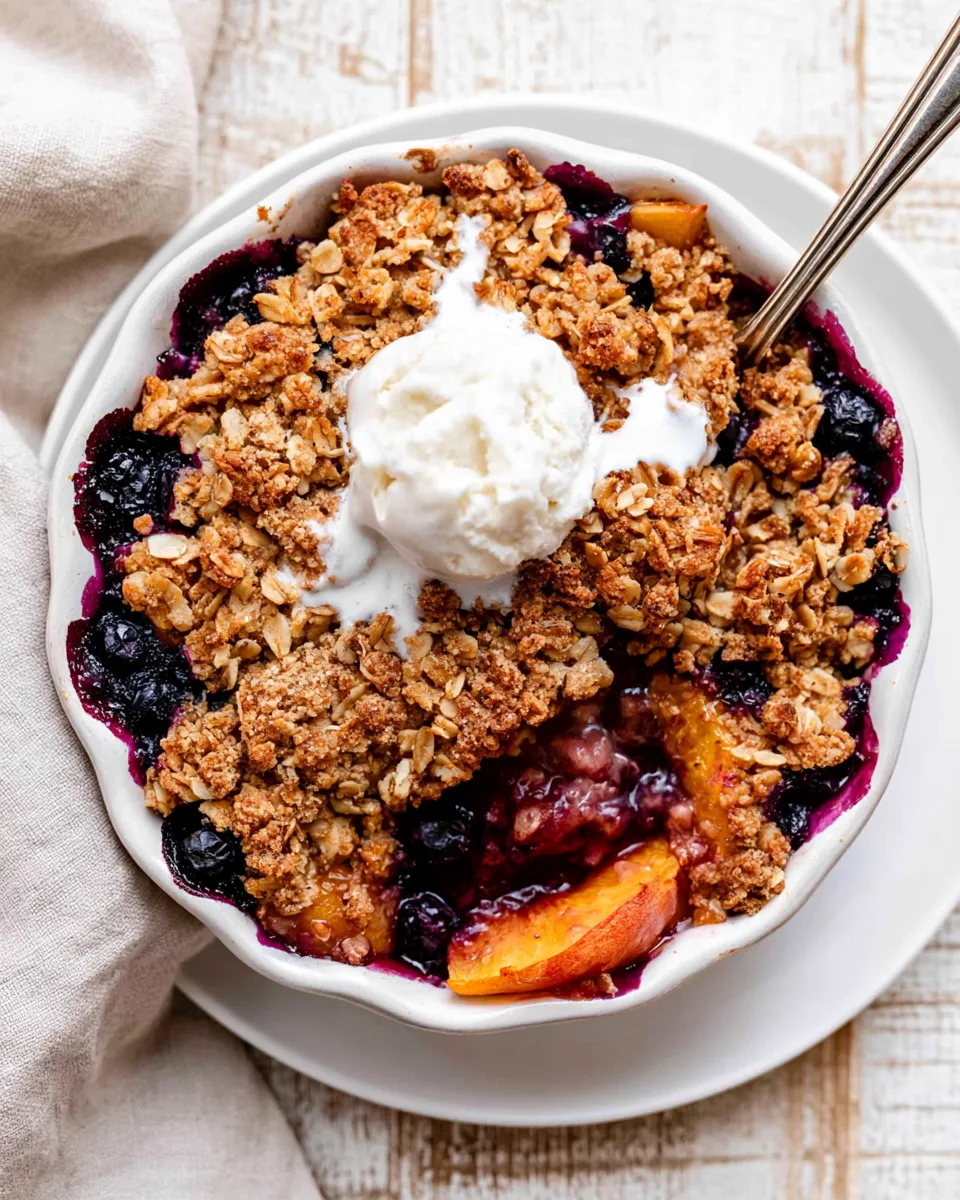 Easy Blueberry Peach Crumble Recipe