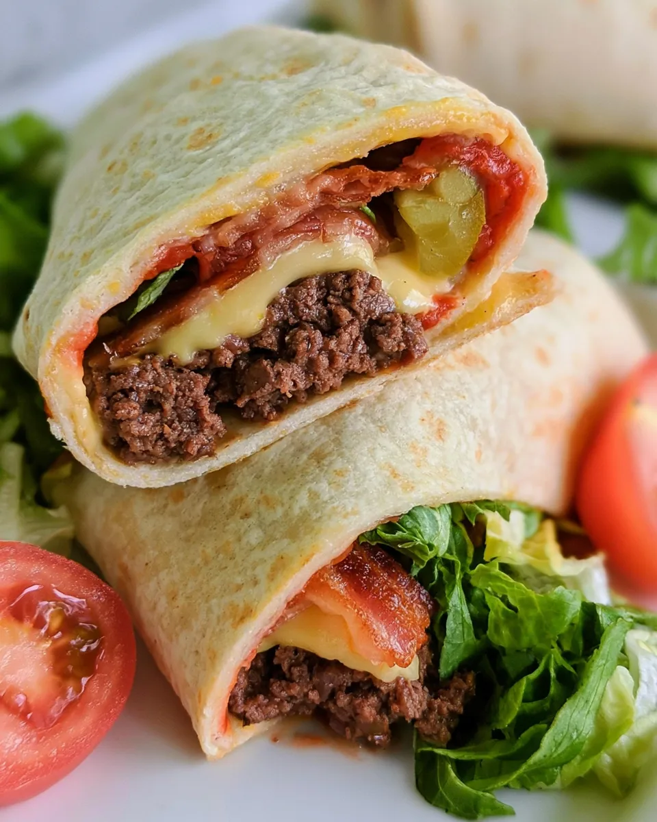 Keto Bacon Cheeseburger Burritos