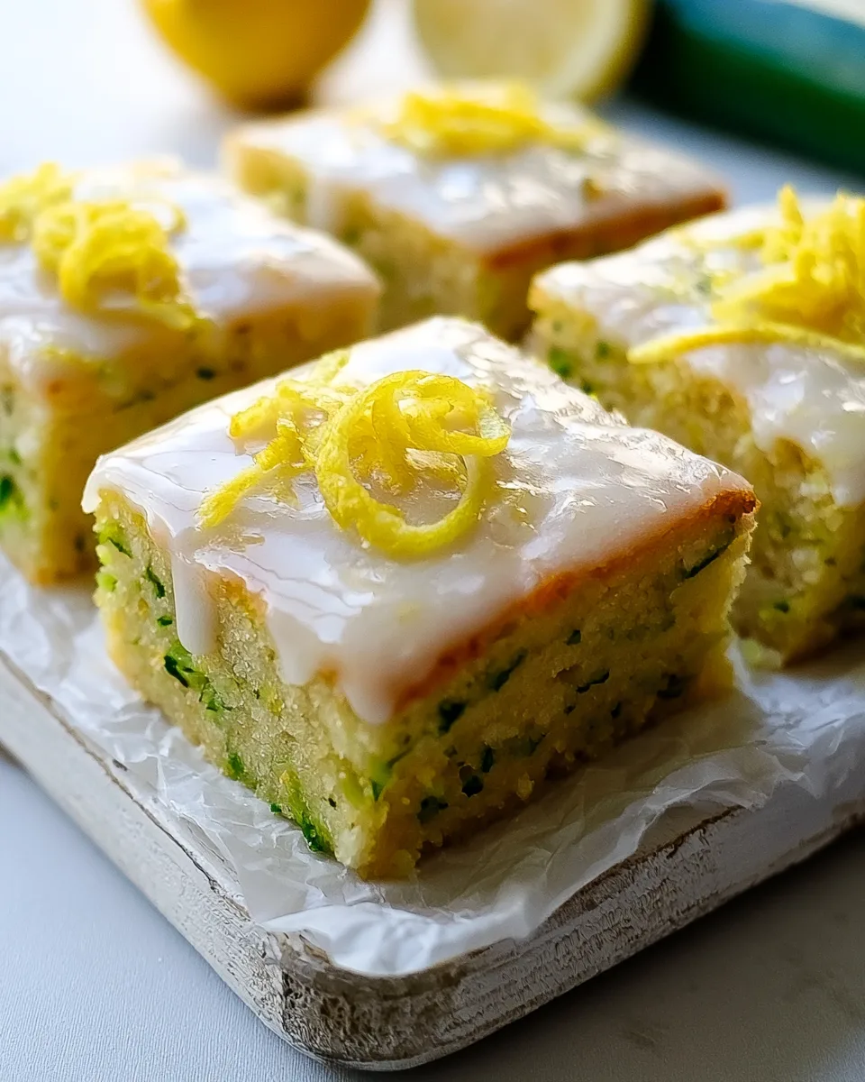 Lemon Zucchini Bars with Glaze Recipe