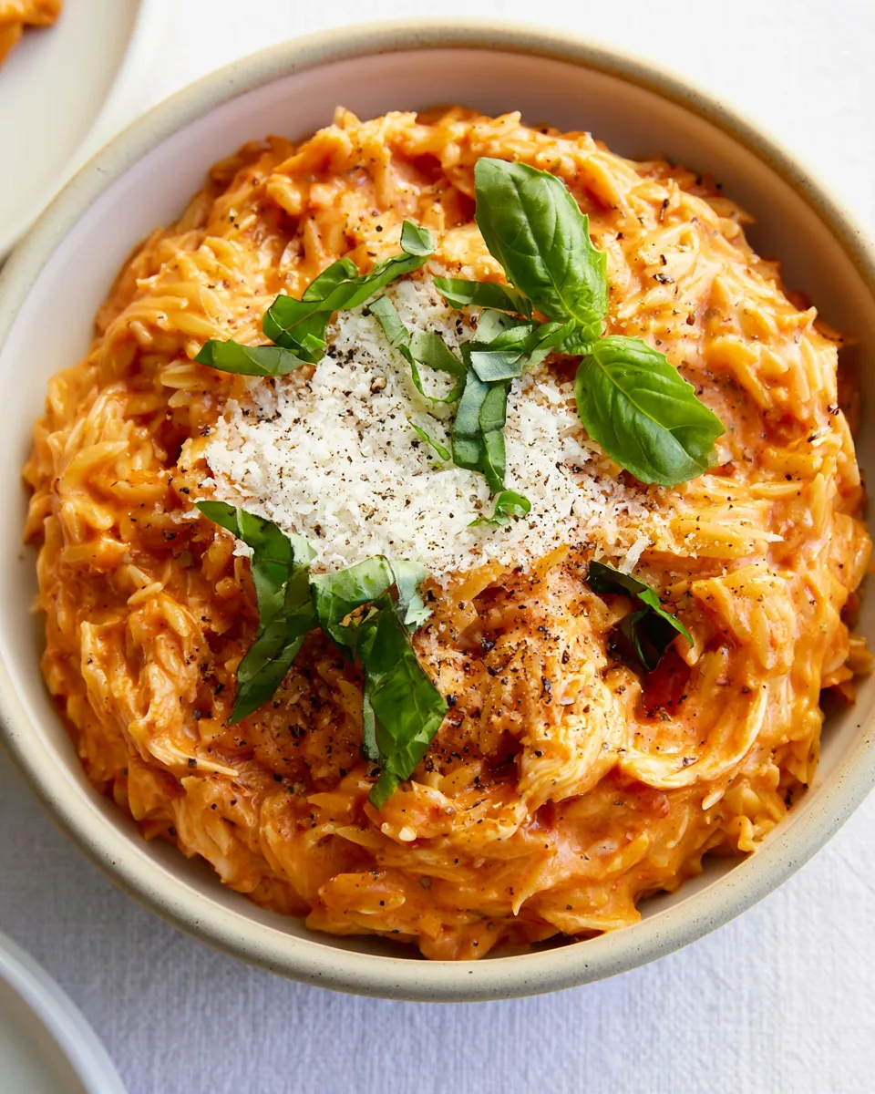 One-Pot Creamy Chicken Orzo Alla Vodka Recipe