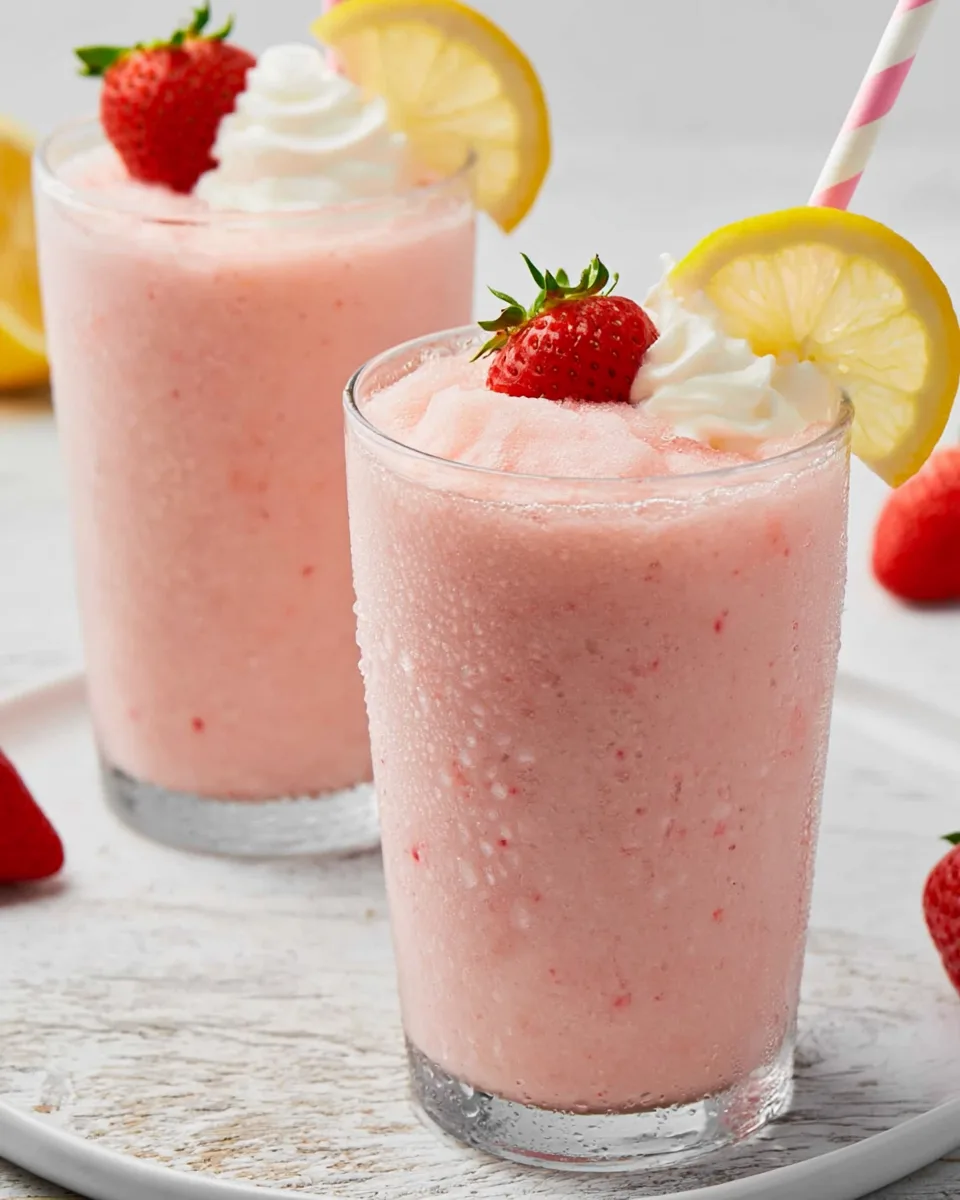 Refreshing Keto Strawberry Frosted Lemonade