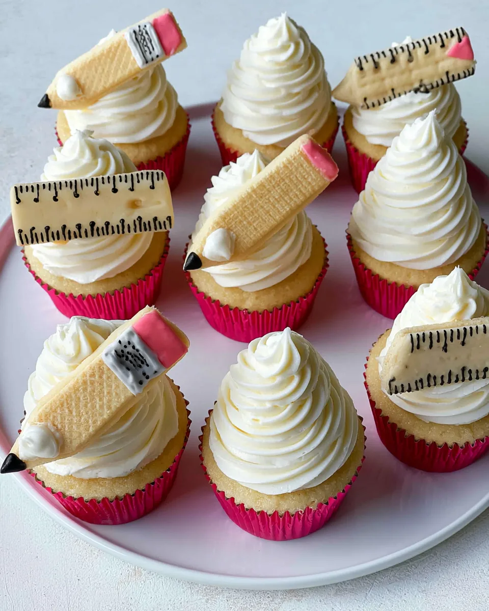 Back-to-School Pencil & Ruler Cupcakes