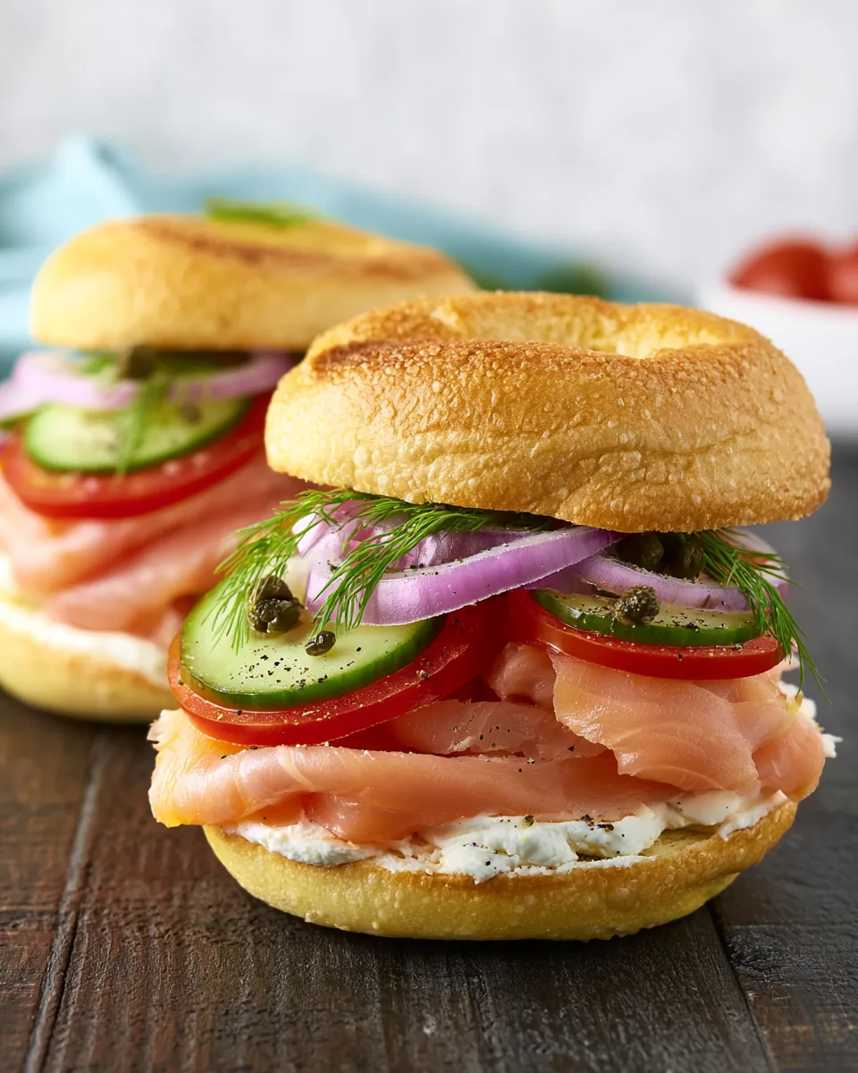 Back-to-School Smoked Salmon Bagel Sandwiches Easy