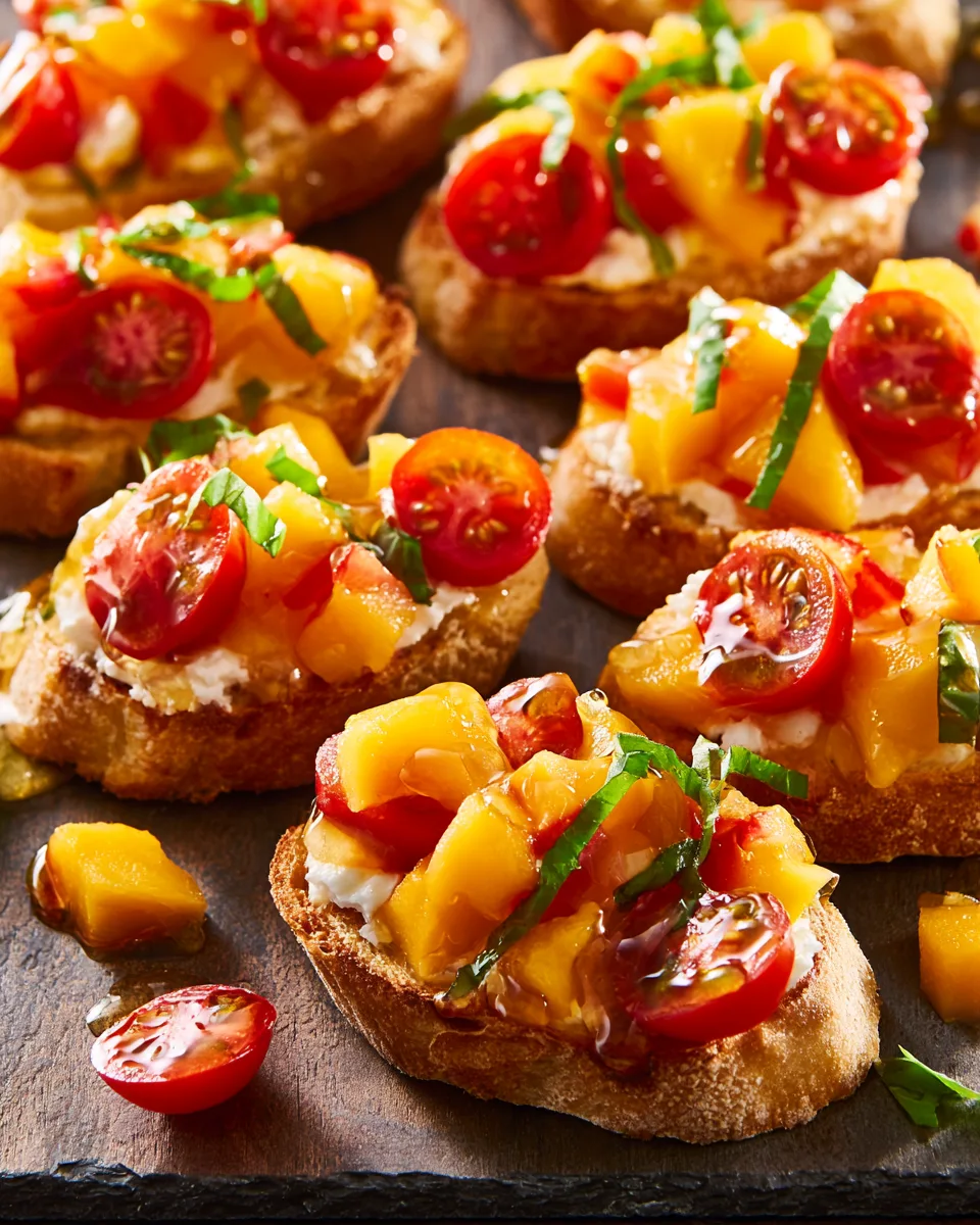 Easy Labor Day Peach Bruschetta Recipe