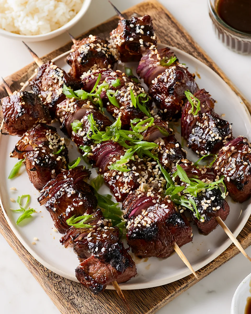 Labor Day Grill Master Sticky Soy Steak Skewers