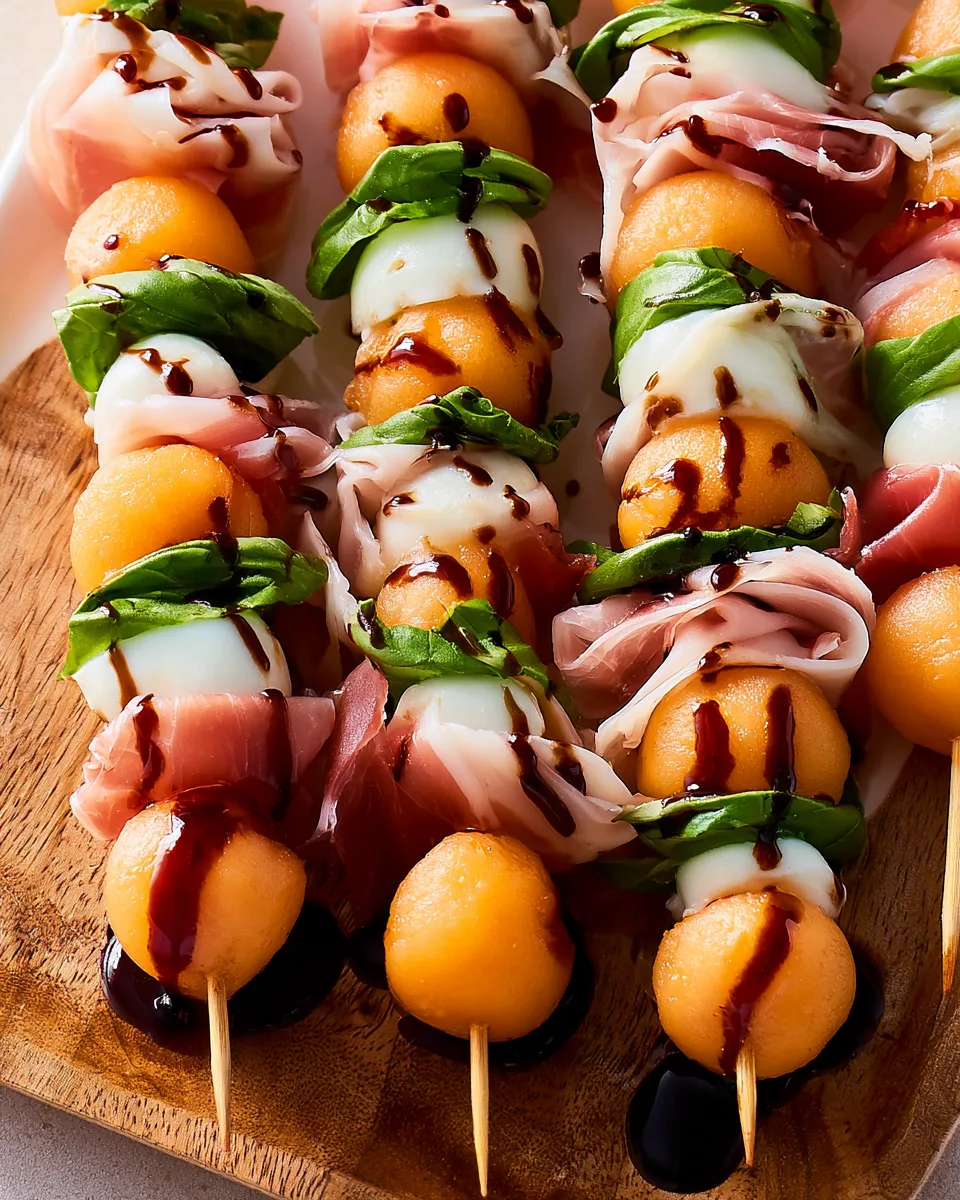 🎉 Labor Day Melon Prosciutto Skewers