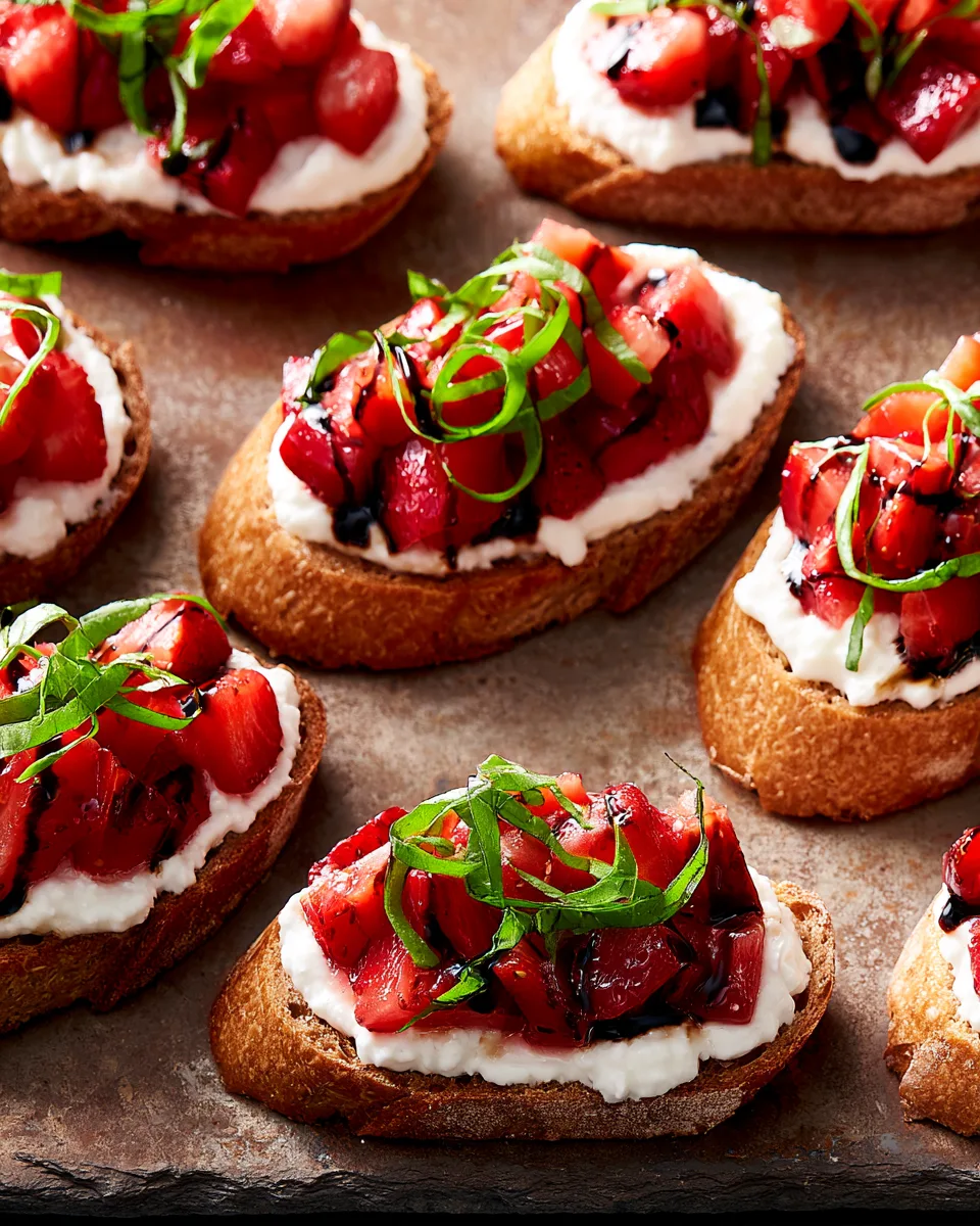 Labor Day Strawberry Balsamic Bruschetta Recipe