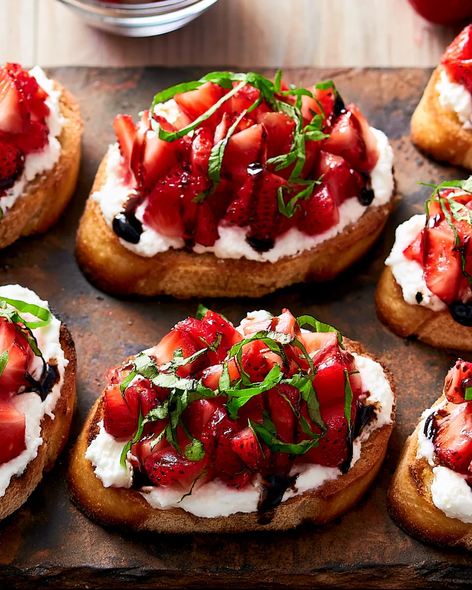 🍓 Labor Day Strawberry Balsamic Bruschetta Recipe