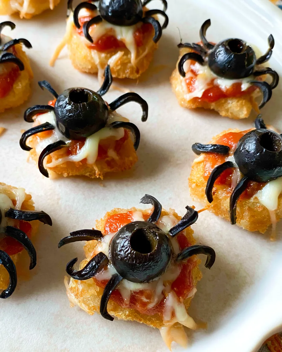 4-Ingredient Halloween Spider Chicken Nugget Bites