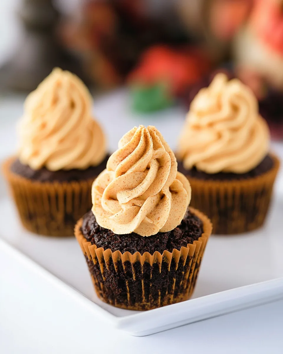 Chocolate Pumpkin Cupcakes Recipe