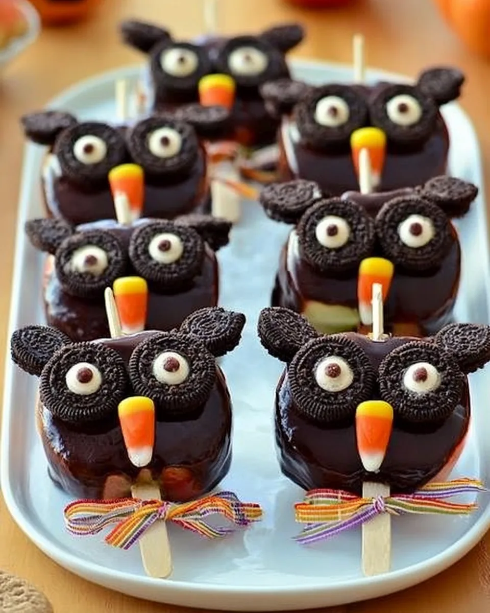 Cute Chocolate-Apple Halloween Owl Recipe