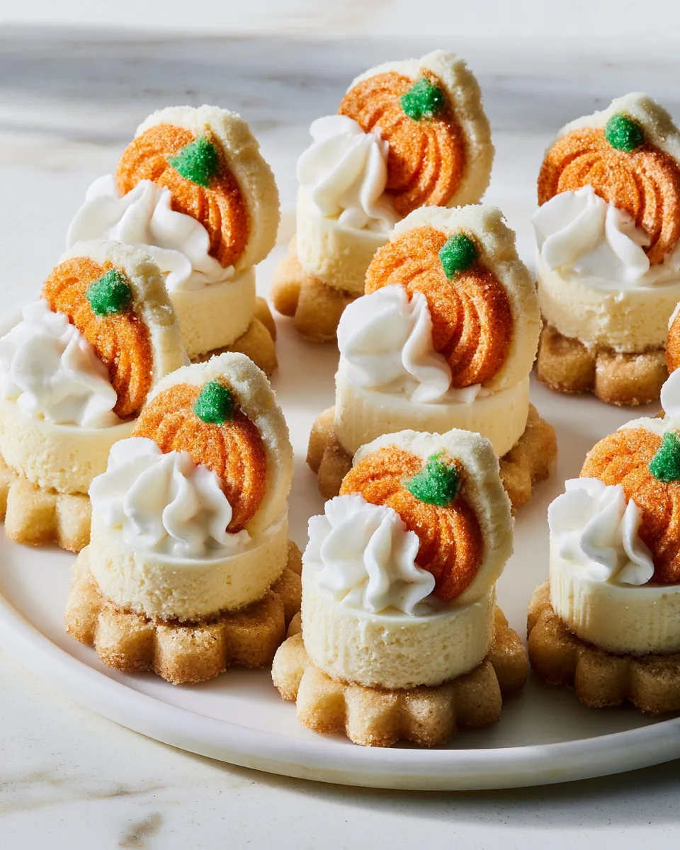 Easy 🎃 Mini Pumpkin Cookie Cheesecakes Recipe