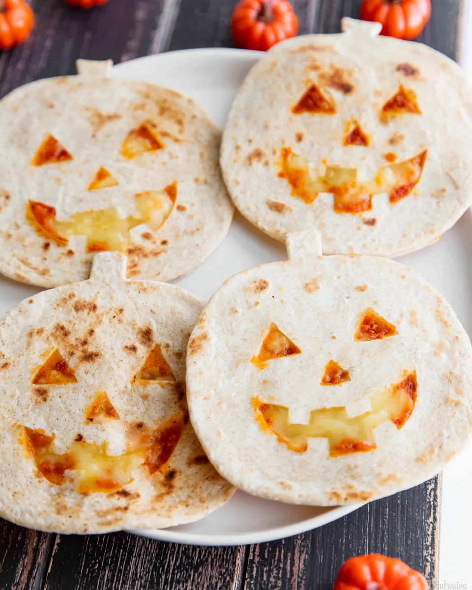 🎃 Halloween Jack-O-Lantern Quesadillas Recipe