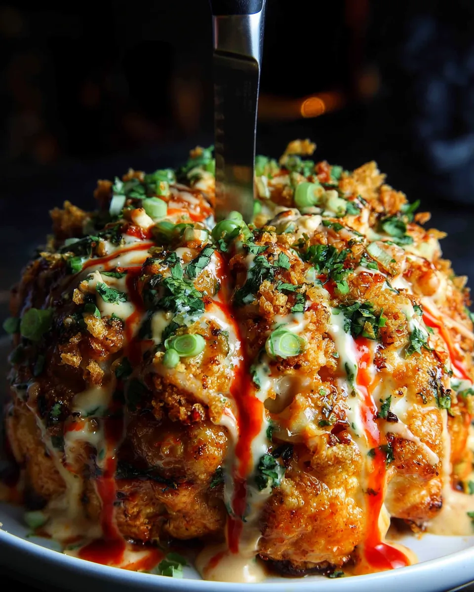 Halloween Keto Cauliflower Brain Spicy Curry Sauce