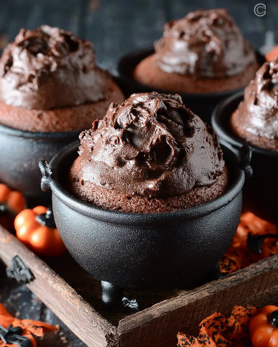 Keto Low Carb Chocolate Cauldron Cupcakes