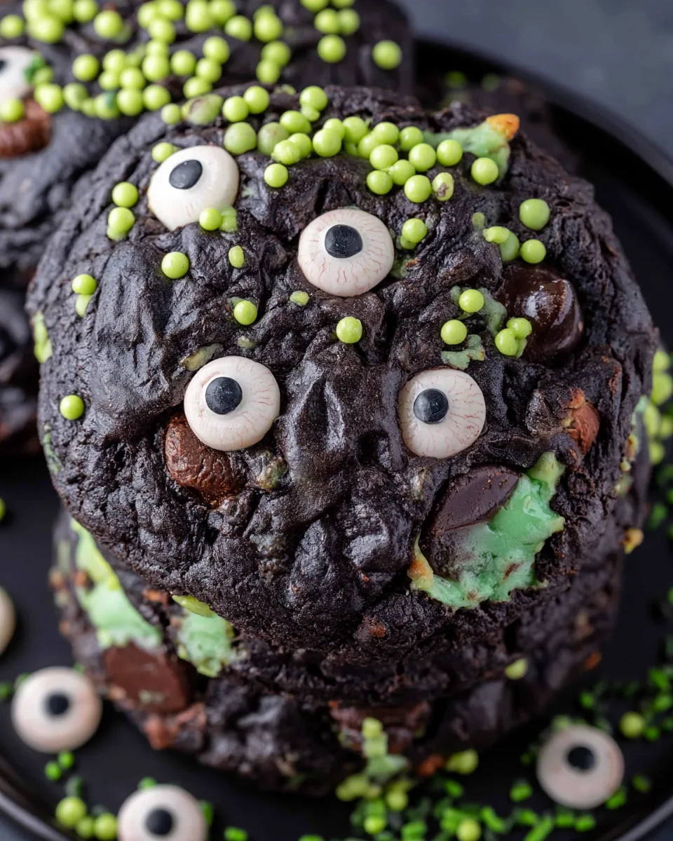 Monster Mint Chip Halloween Cookies Recipe