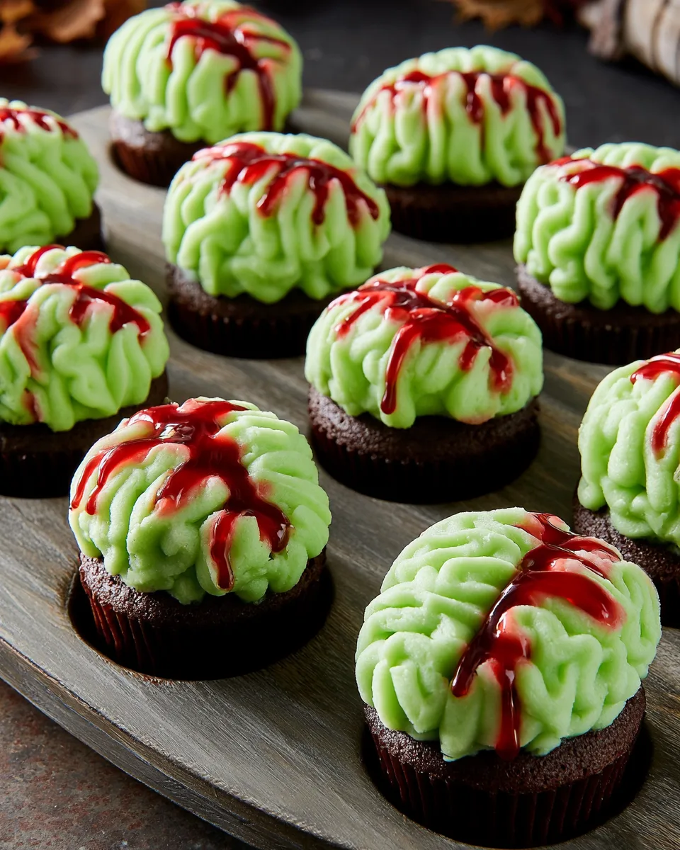 🧟 Zombie Brain Cupcakes - Halloween Treat